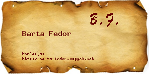 Barta Fedor névjegykártya